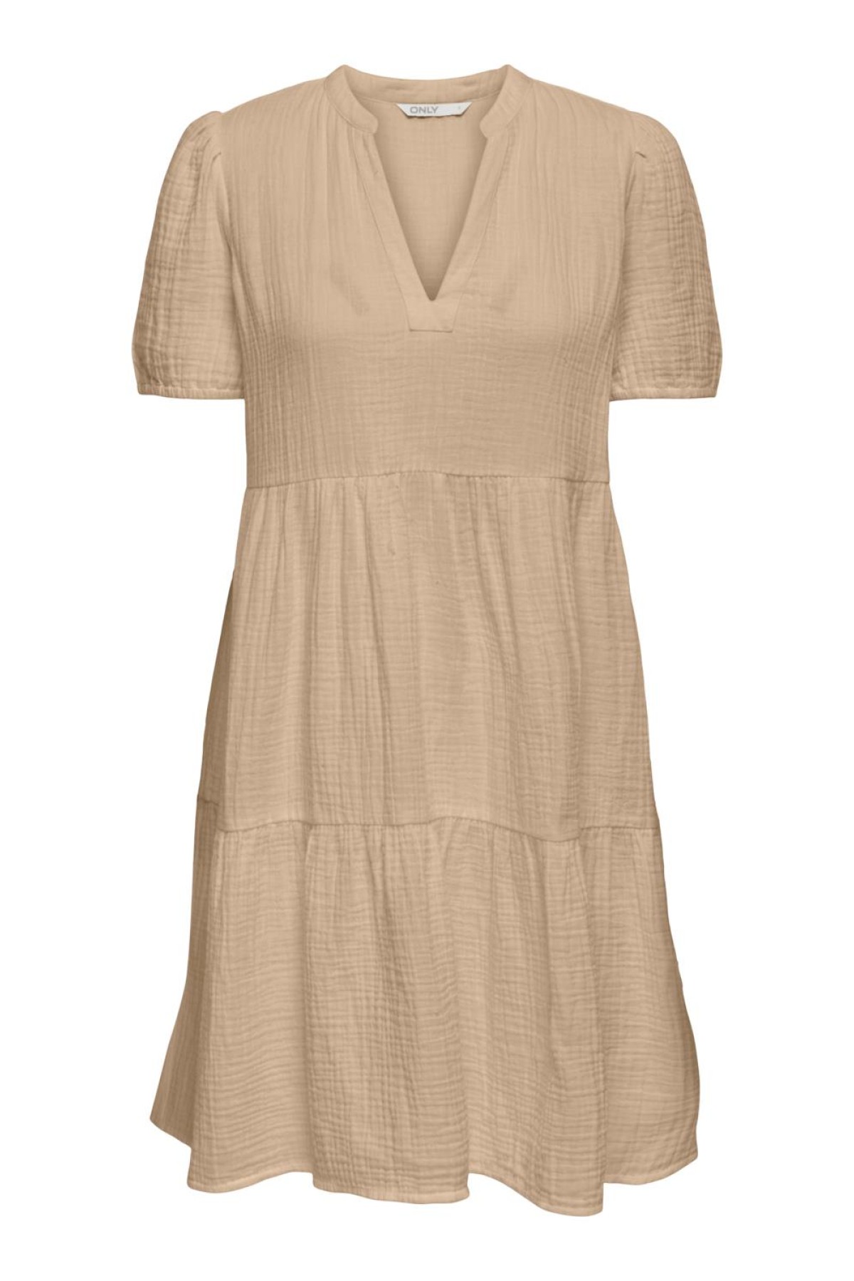 ONLY 15293509 V YAKA KOLLARI LASTIKLI %100 COTON ELBISE