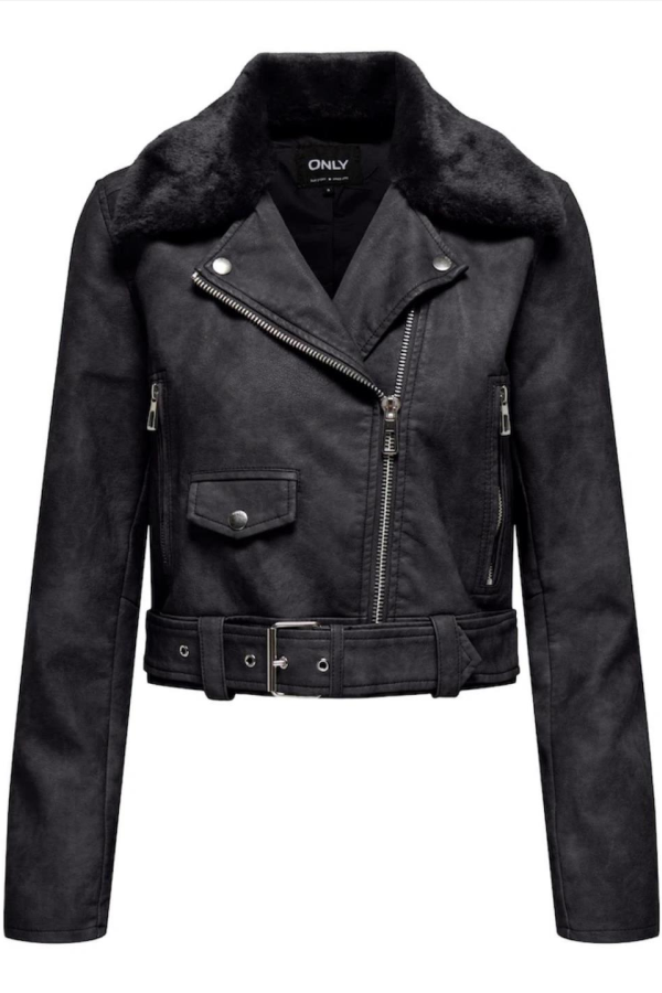 ONLY 15322399 KURK YAKA ALT KEMERLI SUNI DERI  MONT