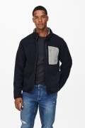 ONLY&SONS 22019350 GOGUS CEP USTU ARTIFACT YAZI BALIKCI YAKA 3 CEP ONDEN FERMUARLI SWEAT