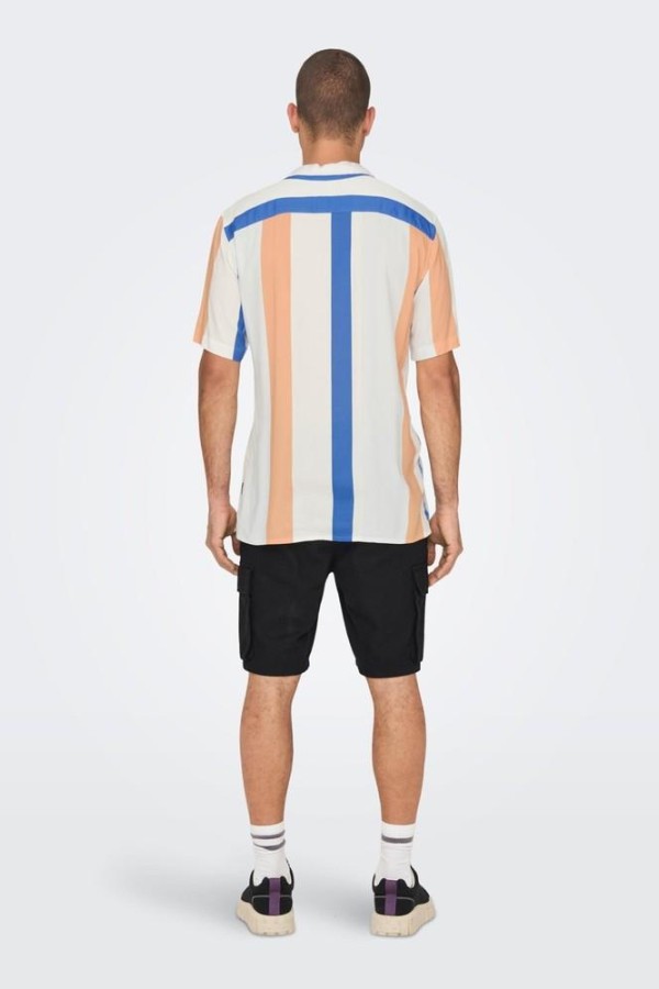 ONLY & SONS 22026100 KALIN CIZGILI  KISA KOL GOMLEK