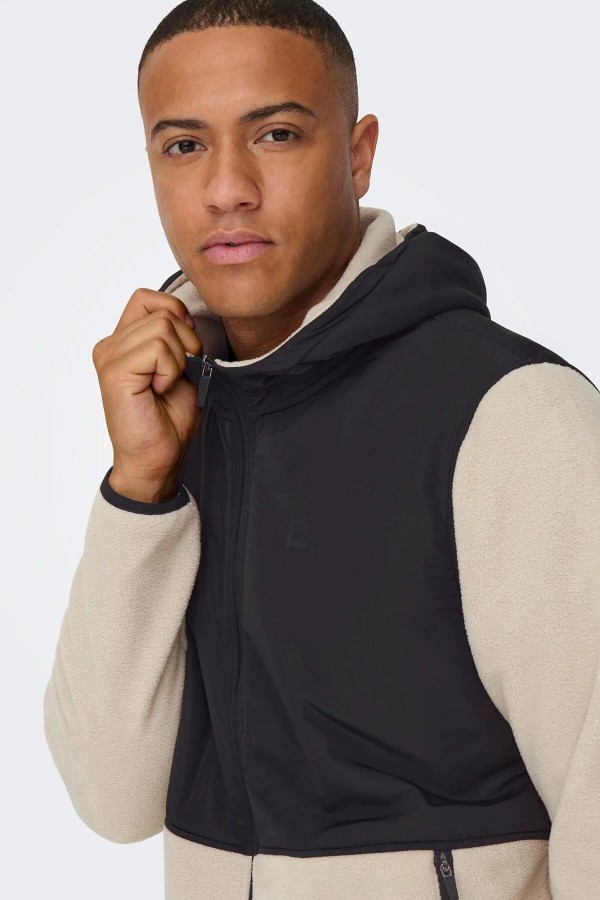 ONLY&SONS 22026190 ON FERMUARLI 2 PARCALI KAPUSONLU POLAR SWEAT