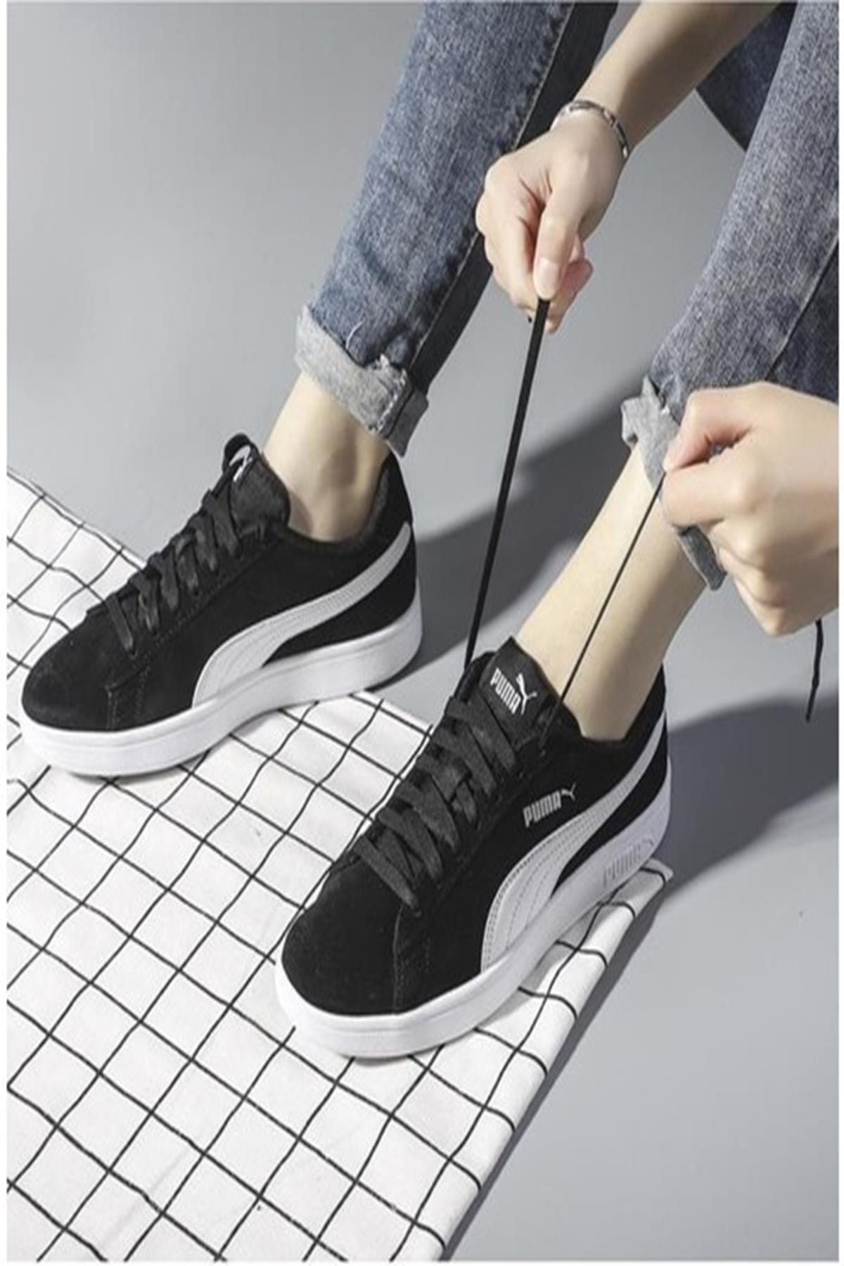 PUMA 364989 SMASH V2 NUBUK YANLARI 4 DIKIS DERI SERIT SPOR AYAKKABI
