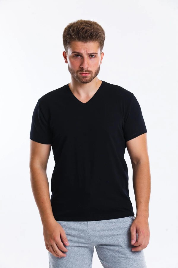 SUPERFLY 22593 - 21580 V YAKA KISA KOL BASIC TSHIRT