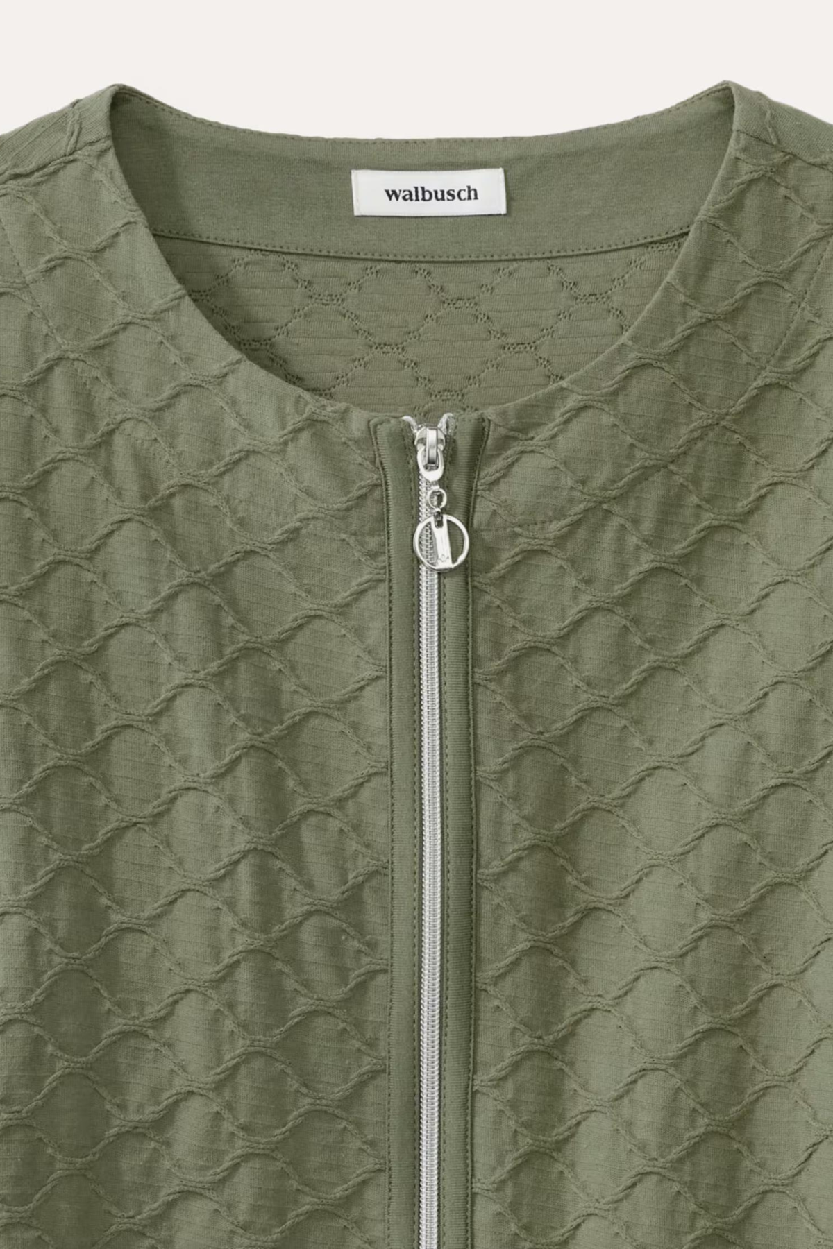 WALBUSCH KABARTMALI BAKLAVA DESENLI ACIK 0 YAKA ON FERMUARLI CEKET