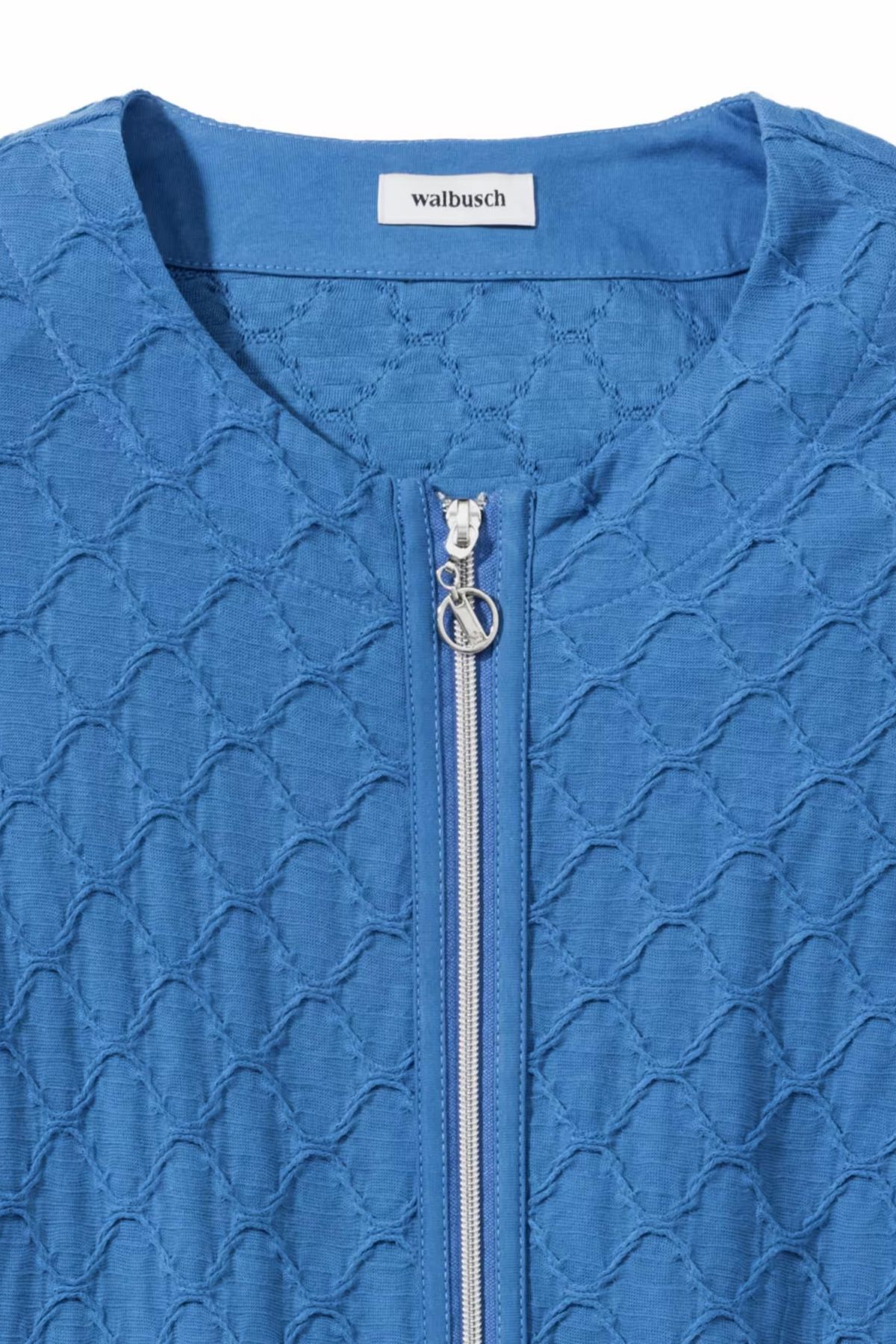 WALBUSCH KABARTMALI BAKLAVA DESENLI ACIK 0 YAKA ON FERMUARLI CEKET